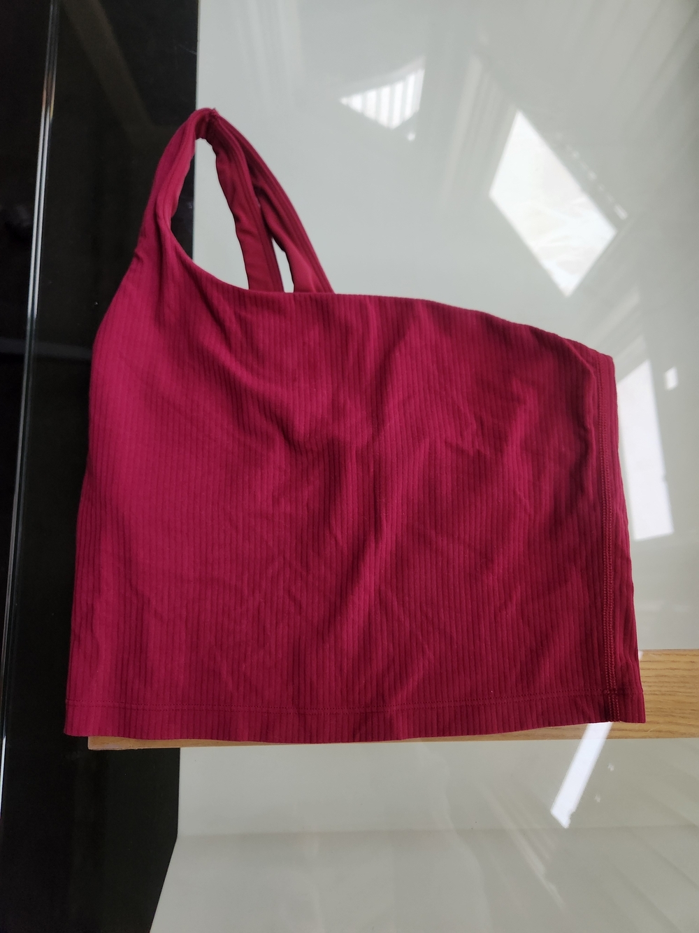 lululemon athletica Ribbed One-Shoulder Tank in Deep Magenta